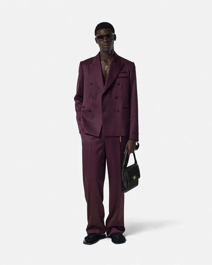 Versace Formal Wool Pants Brown Men Pants and Shorts