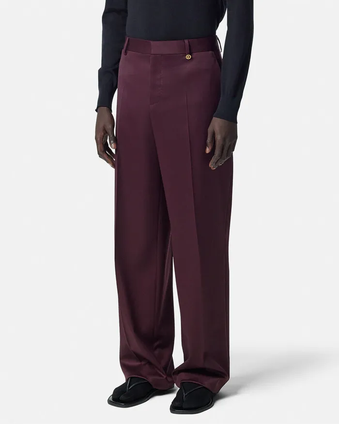 Versace Formal Wool Pants Brown Men Pants and Shorts