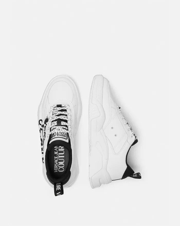 Versace Graffiti Stargaze Sneakers Whiteprint Men Jeans Couture