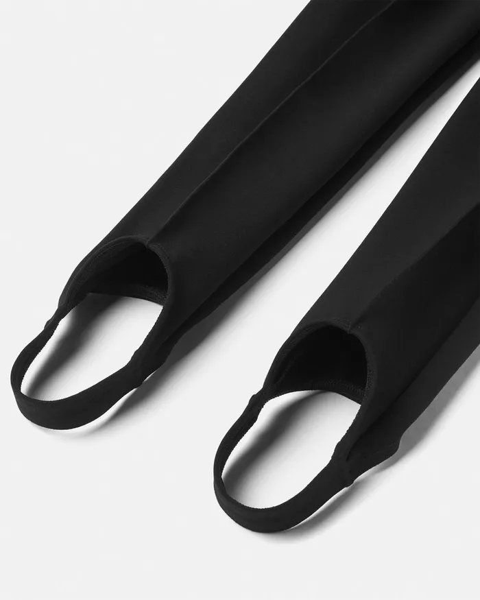 Versace Greca Border Gym Stirrup Leggings Black Women Activewear