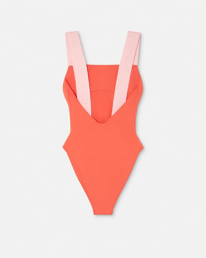 Versace Greca Border OnePiece Swimsuit Coral Women Swimwear