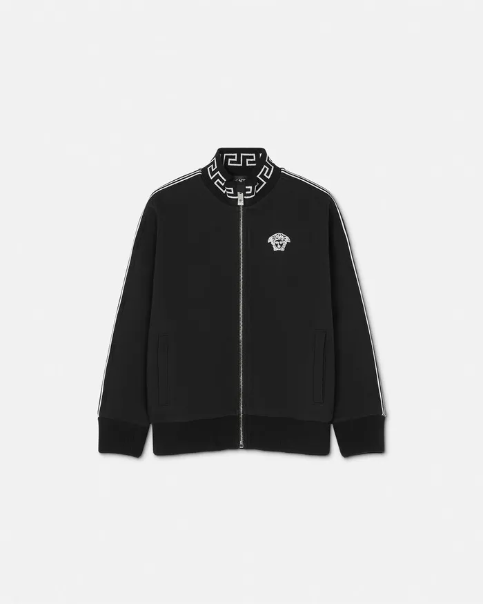 Versace Greca Sweatshirt Black Kids Knitwear and Sweatshirts