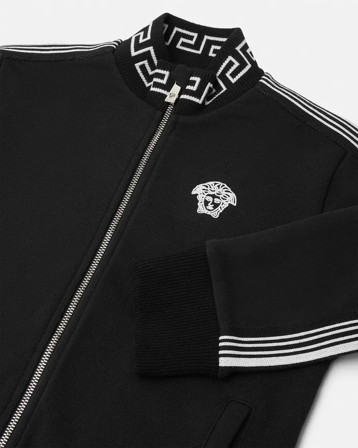 Versace Greca Sweatshirt Black Kids Knitwear and Sweatshirts