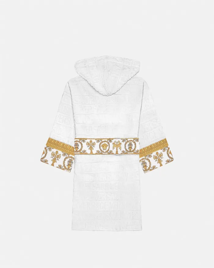 Versace I Baroque Bathrobe White Kids Underwear and Beachwear