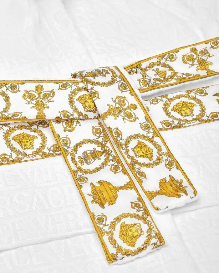 Versace I Baroque Bathrobe White Kids Underwear and Beachwear