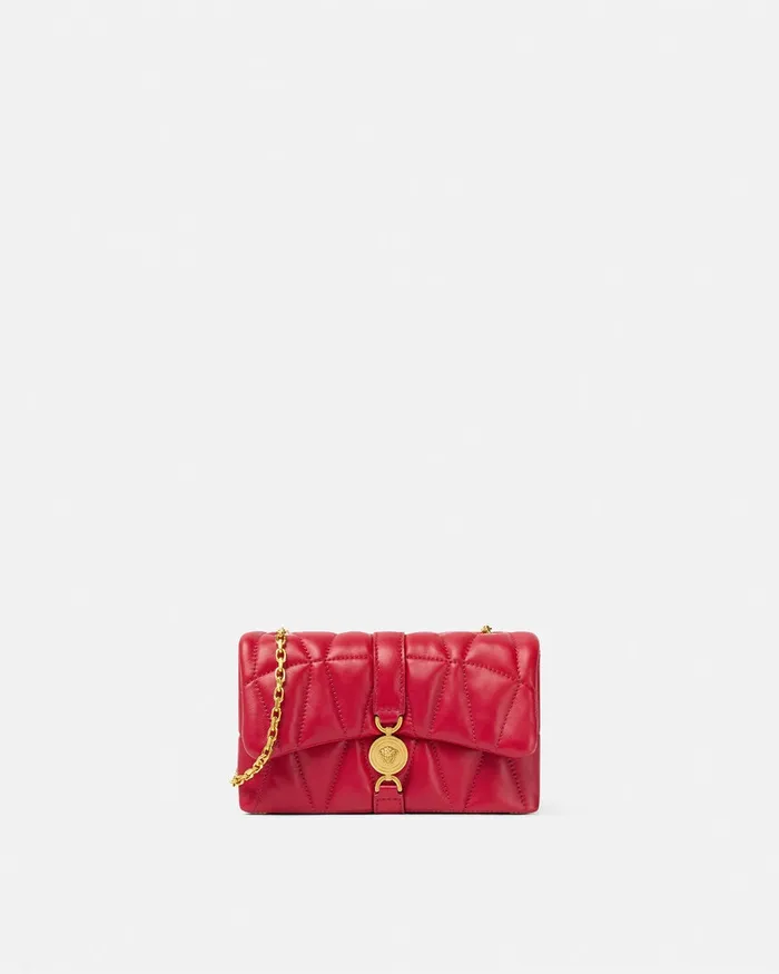 Versace Kleio Quilted Mini Bag Red Women Shoulder and Crossbody
