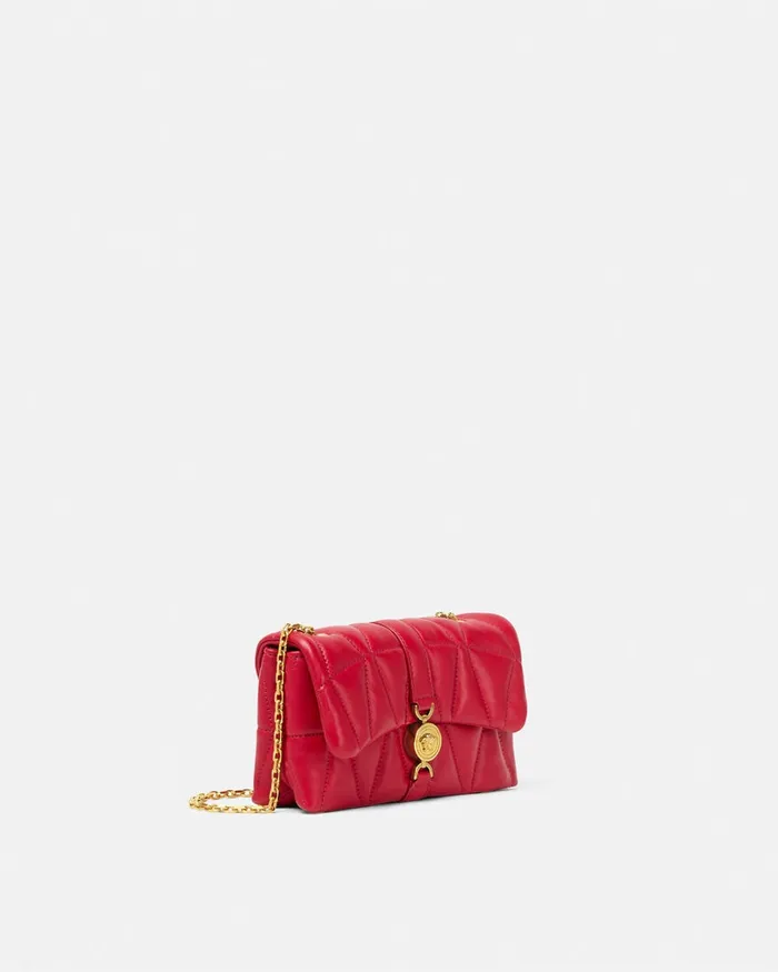 Versace Kleio Quilted Mini Bag Red Women Shoulder and Crossbody