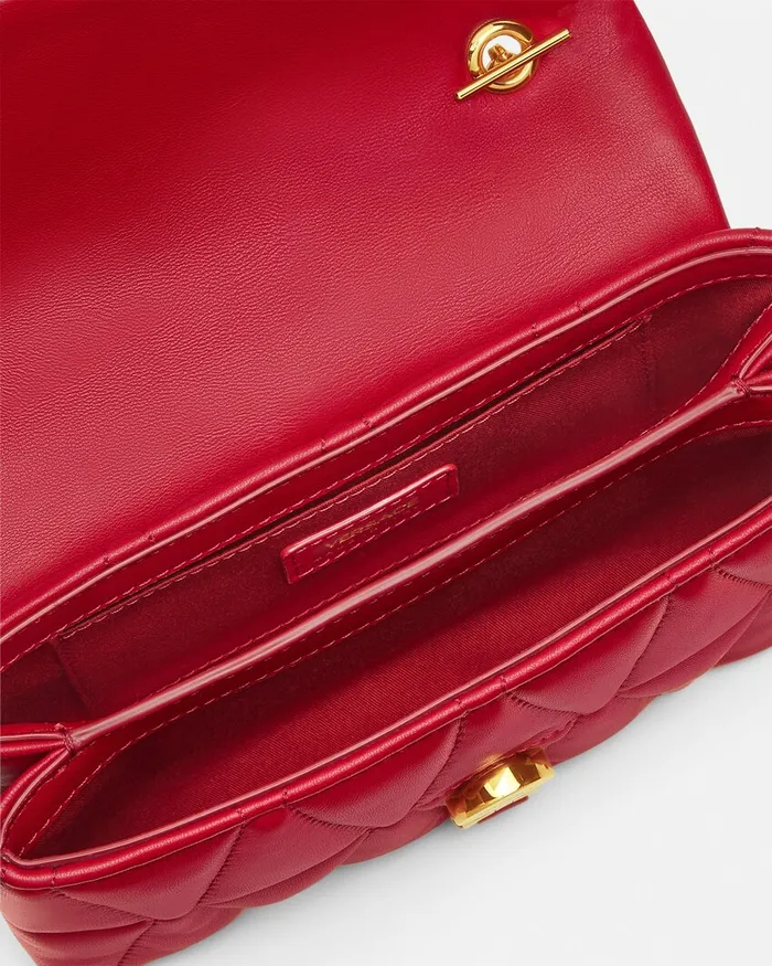 Versace Kleio Quilted Mini Bag Red Women Shoulder and Crossbody