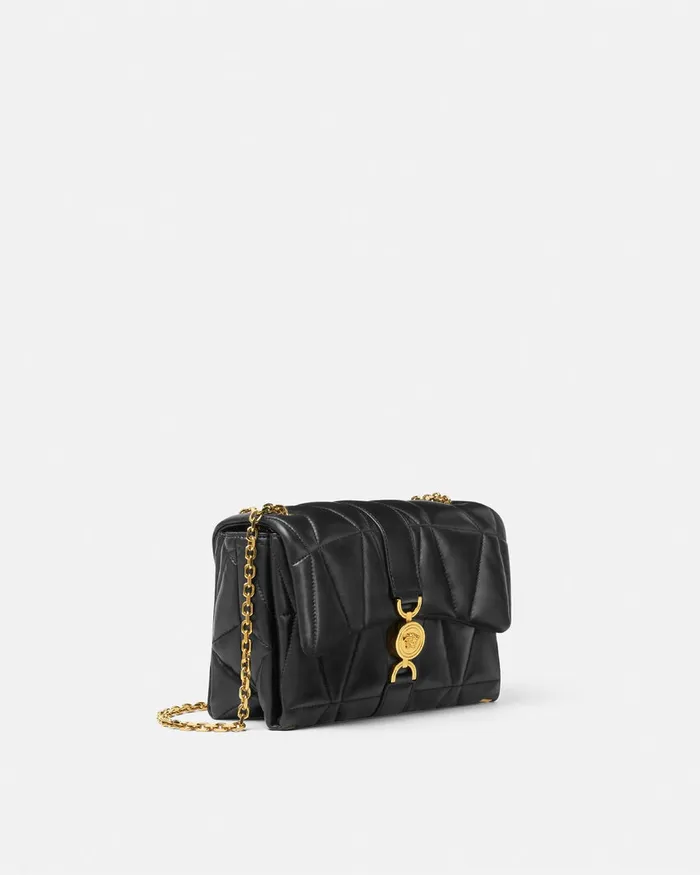 Versace Kleio Quilted Shoulder Bag Blackgold Women Kleio