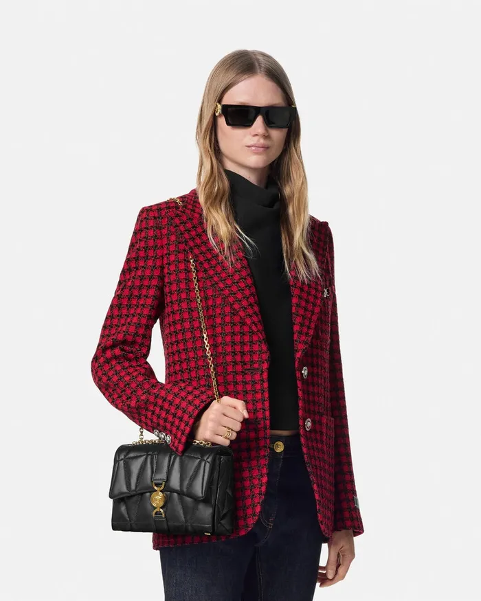 Versace Kleio Quilted Shoulder Bag Blackgold Women Kleio