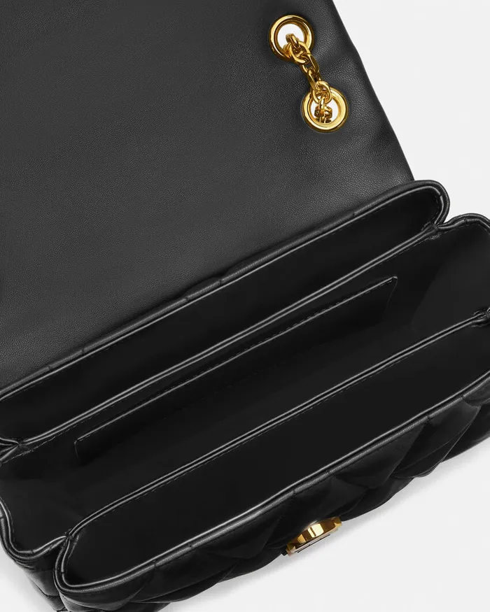 Versace Kleio Quilted Shoulder Bag Blackgold Women Kleio