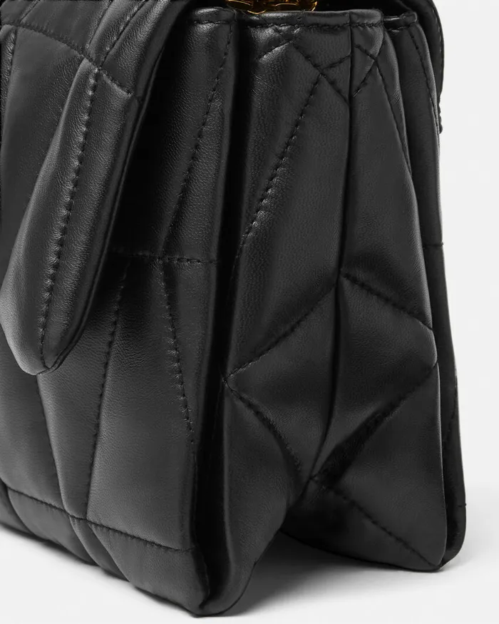 Versace Kleio Quilted Shoulder Bag Blackgold Women Kleio