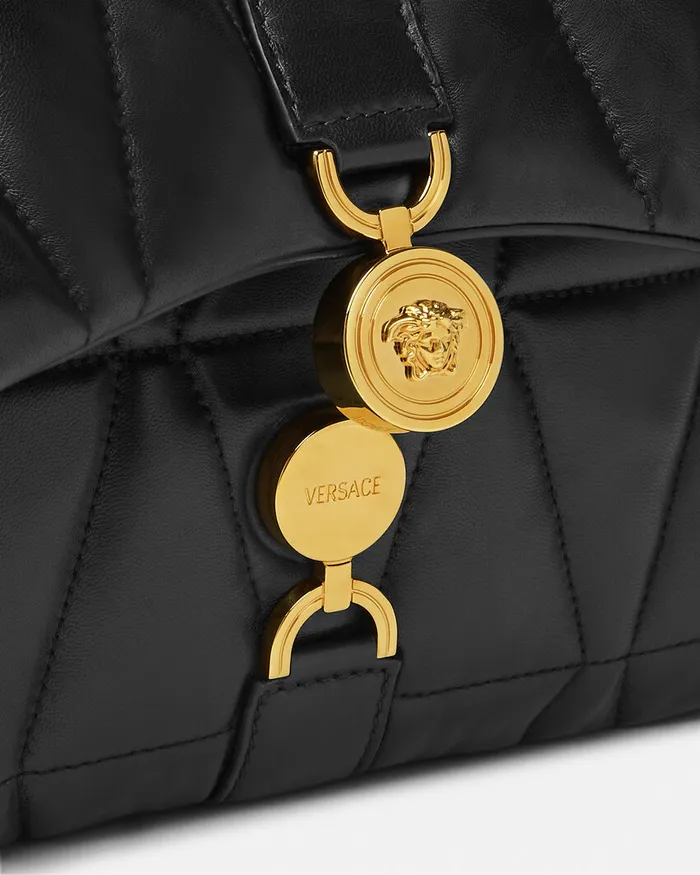Versace Kleio Quilted Shoulder Bag Blackgold Women Kleio