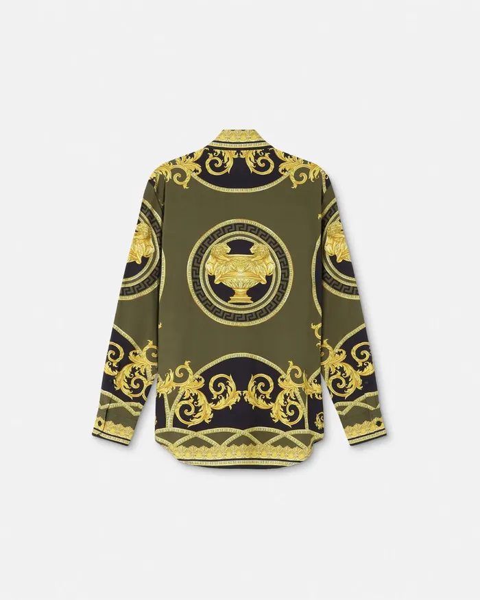 Versace La Coupe Des Dieux Paneled Shirt Black Men Shirts