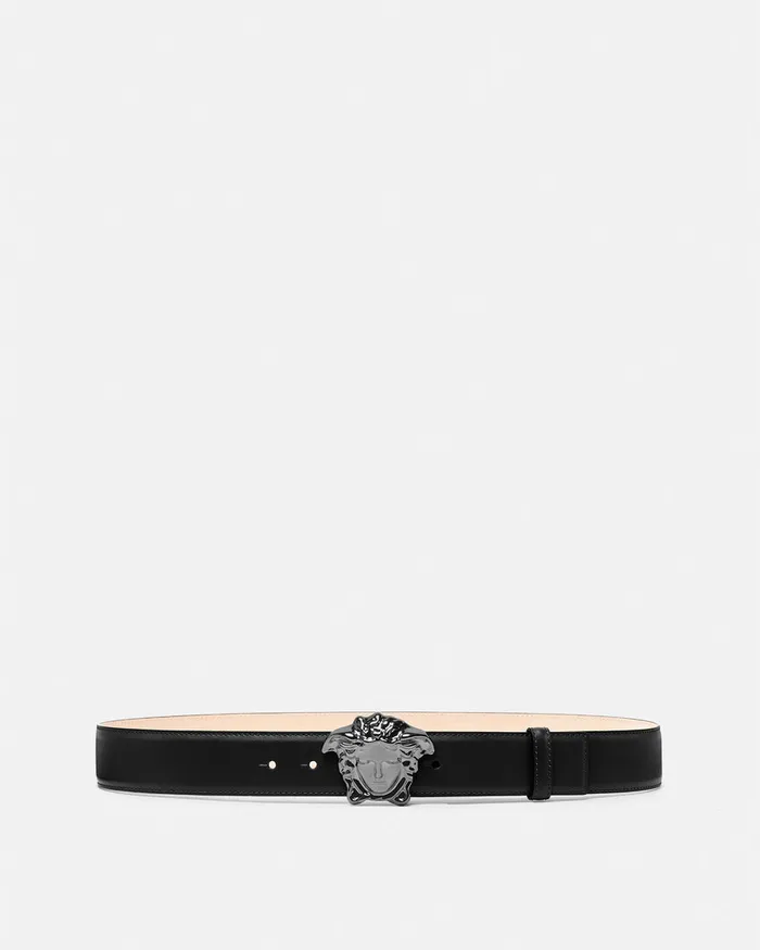 Versace La Medusa Leather Belt 4 Cm Black Men Belts