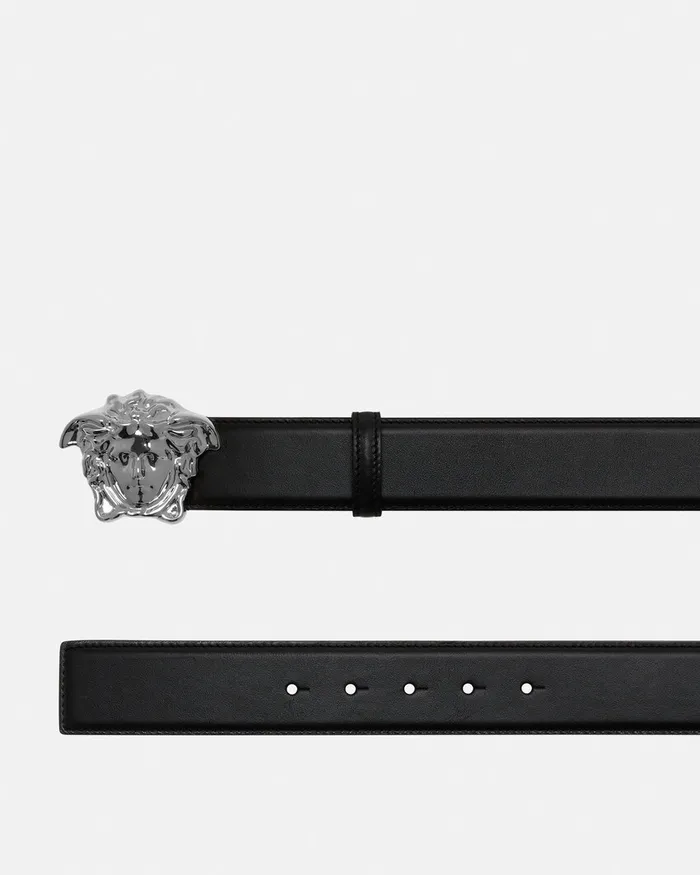 Versace La Medusa Leather Belt 4 Cm Black Men Belts