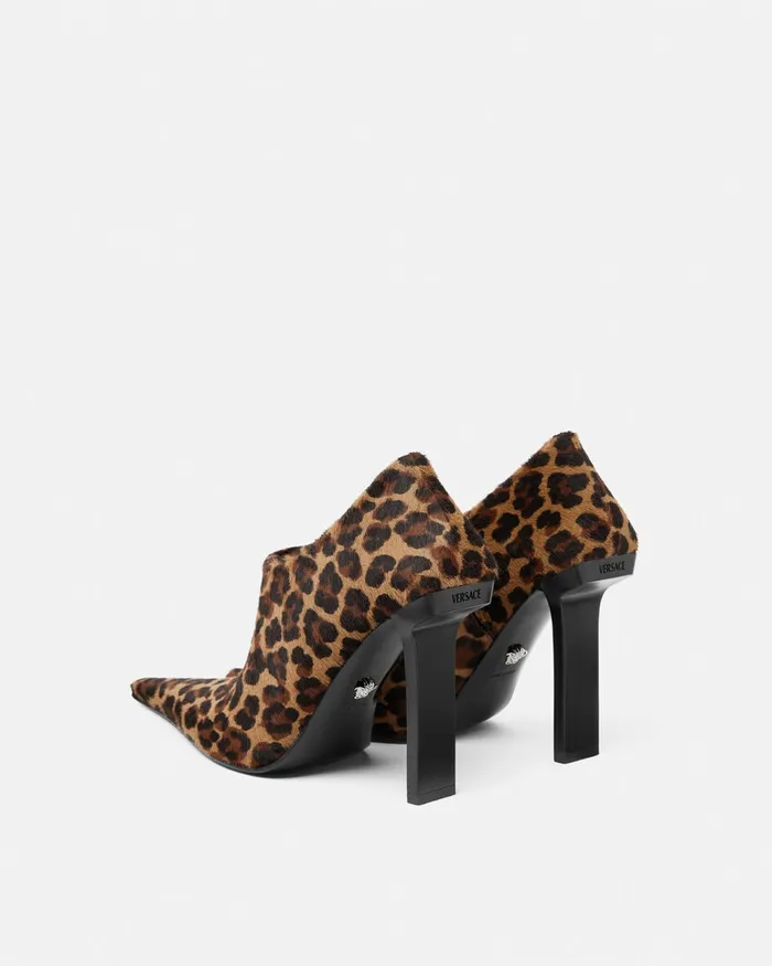 Versace Leopard Slice Ankle Boots 105 Mm Animalier Women Boots