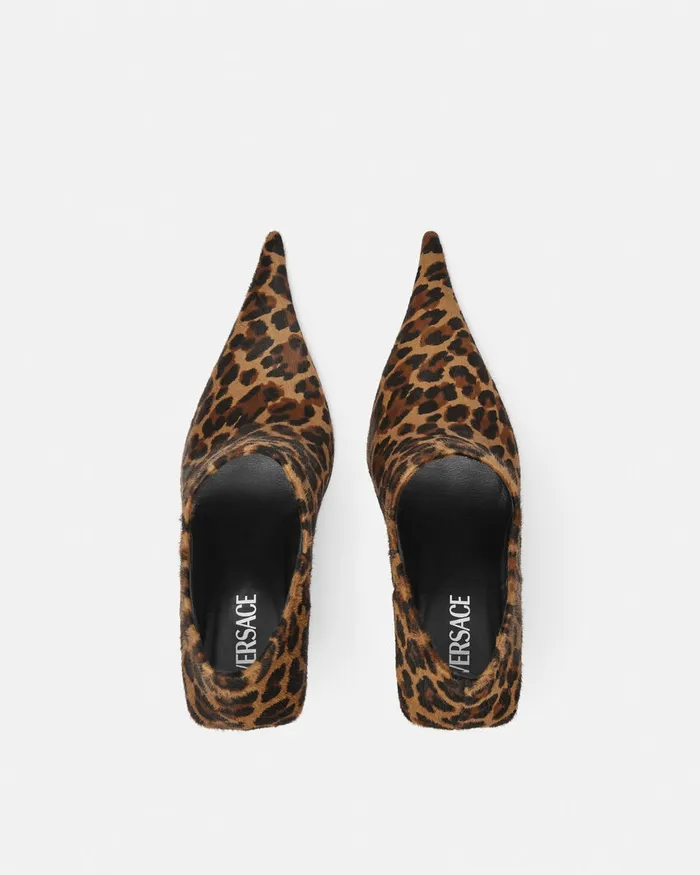 Versace Leopard Slice Ankle Boots 105 Mm Animalier Women Boots