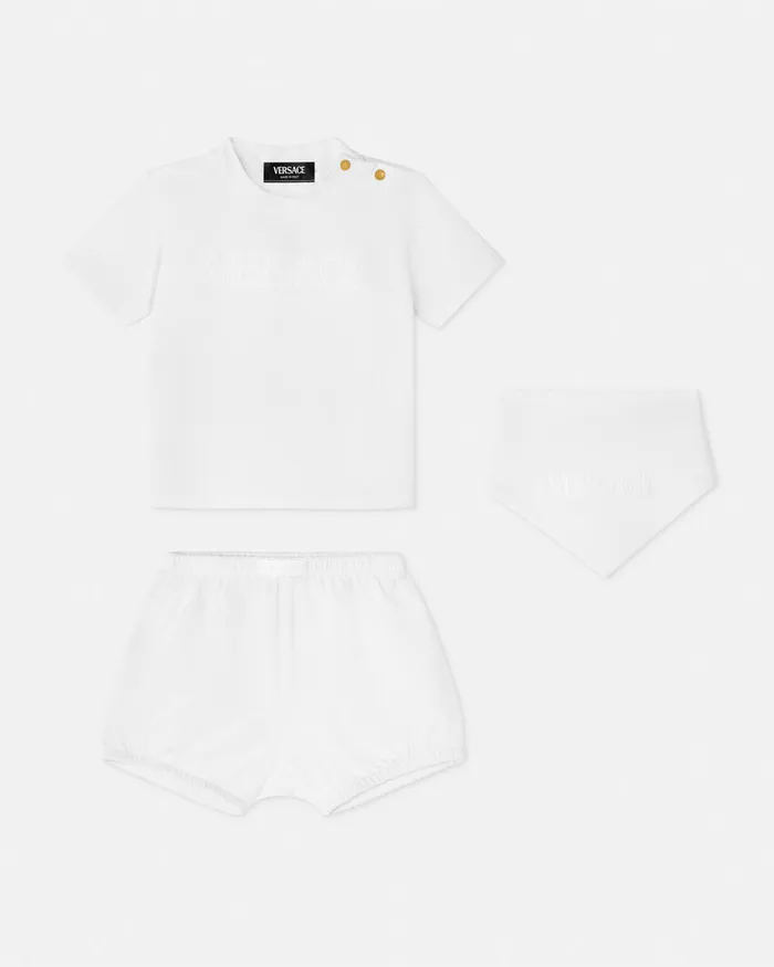 Versace Logo Baby TShirt Set White Kids Gift Sets