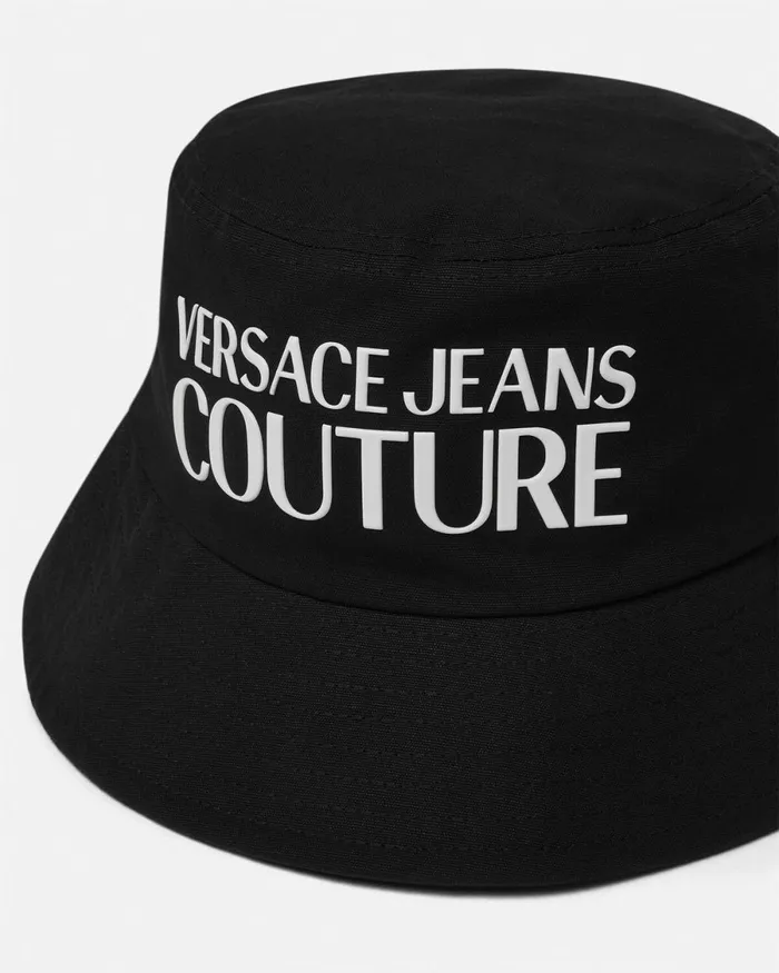 Versace Logo Bucket Hat Blackprint WomenMen Jeans Couture
