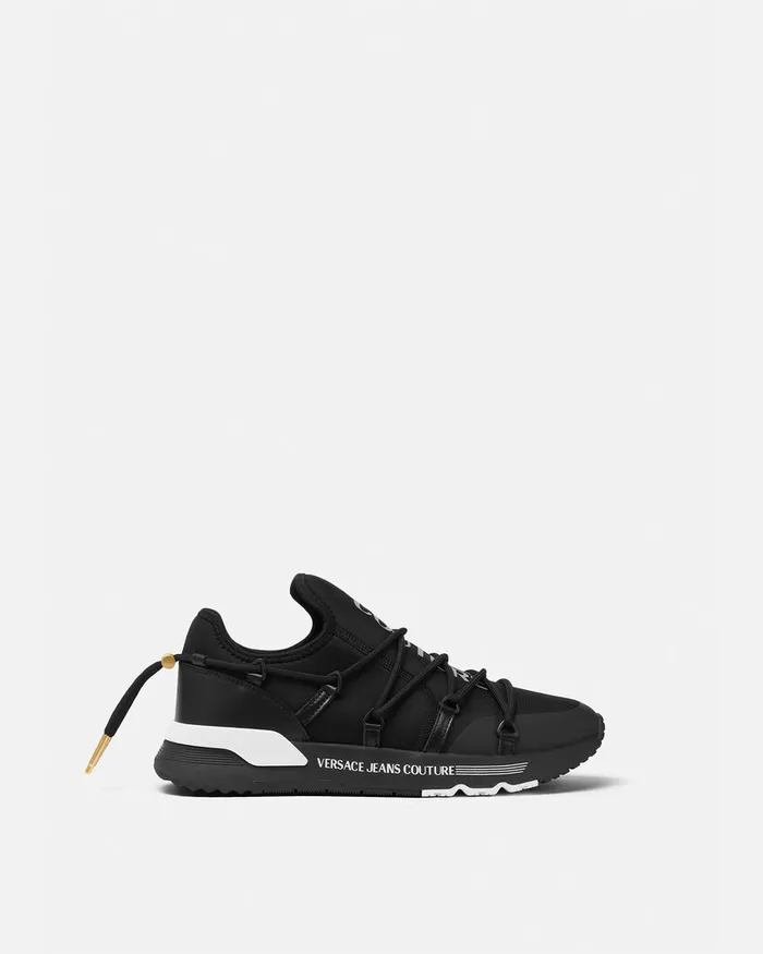 Versace Logo Dynamic Sneakers Blackgold Men Jeans Couture