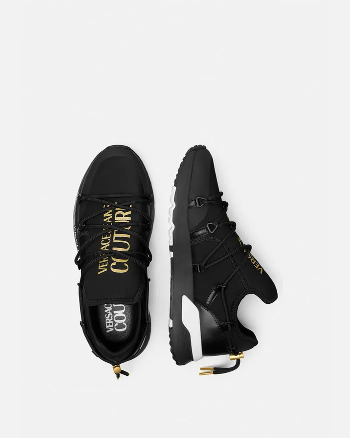 Versace Logo Dynamic Sneakers Blackgold Men Jeans Couture