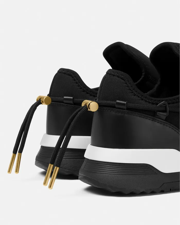 Versace Logo Dynamic Sneakers Blackgold Men Jeans Couture