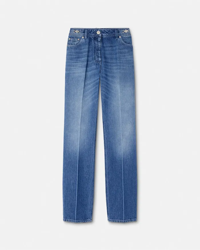 Versace Medusa 03995 Boyfriend Jeans Blue Women Suits