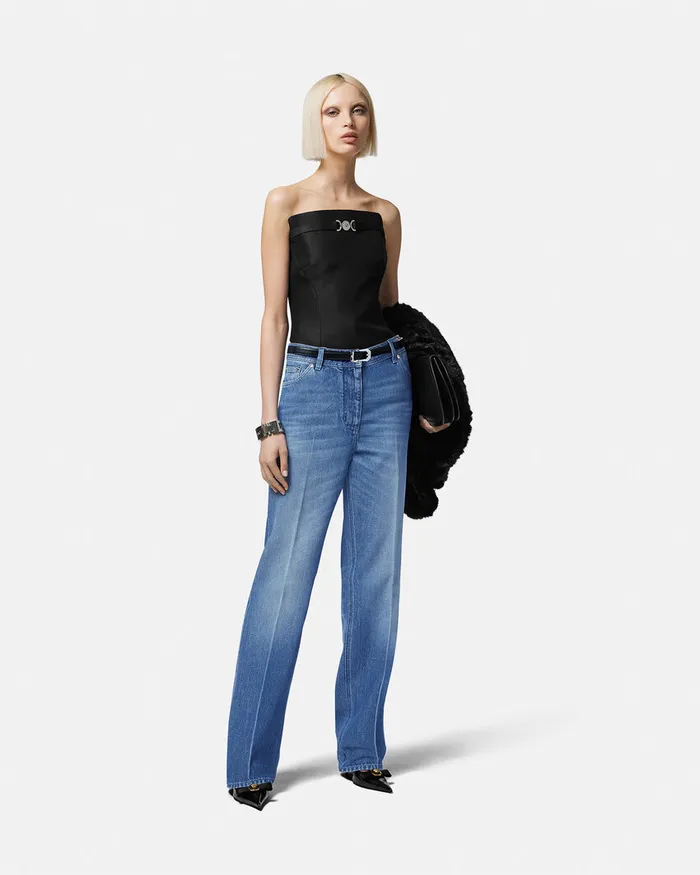 Versace Medusa 03995 Boyfriend Jeans Blue Women Suits