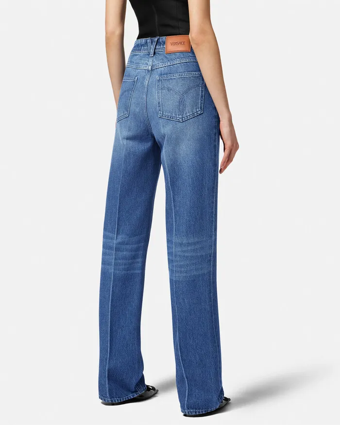 Versace Medusa 03995 Boyfriend Jeans Blue Women Suits