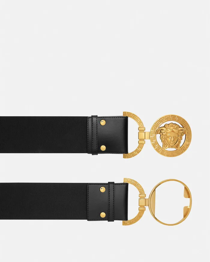 Versace Medusa 03995 Leather Belt 6 Cm Blackgold Women Belts