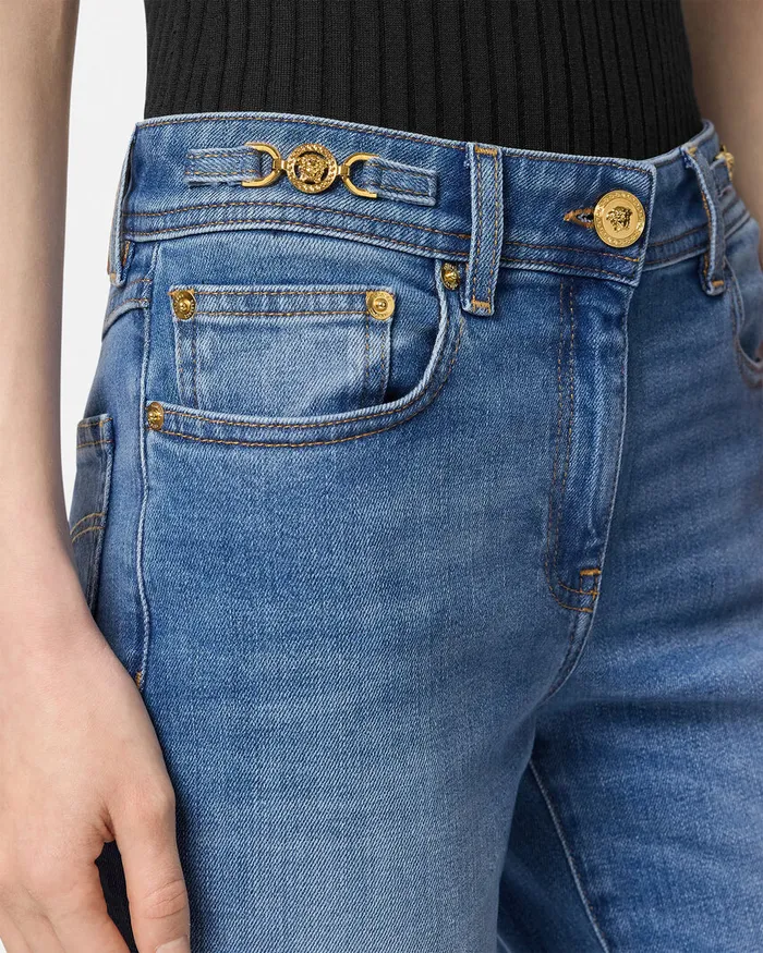 Versace Medusa 03995 Skinny Jeans Blue Women Denim