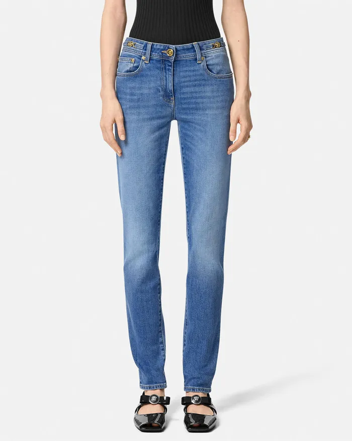 Versace Medusa 03995 Skinny Jeans Blue Women Denim