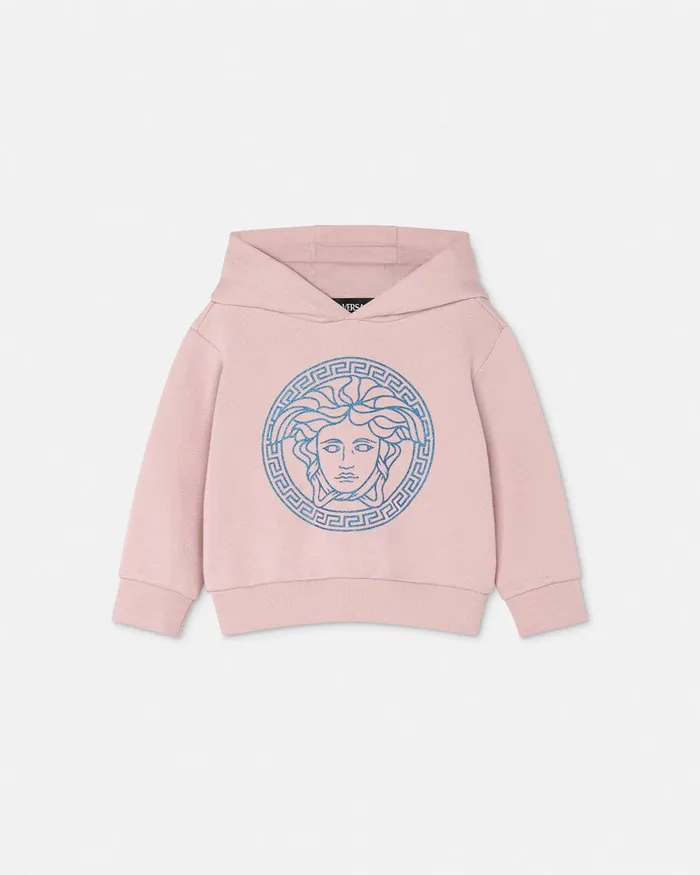 Versace Medusa Baby Hoodie Light Pink Kids Knitwear and Sweatshirts