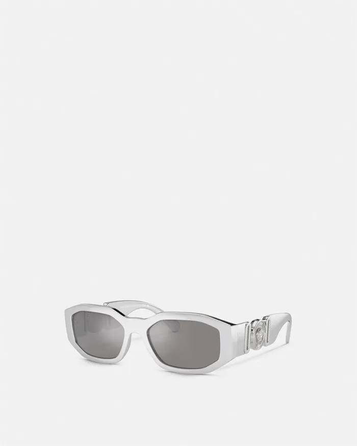 Versace Medusa Biggie Chrome Sunglasses Silver WomenMen Sunglasses
