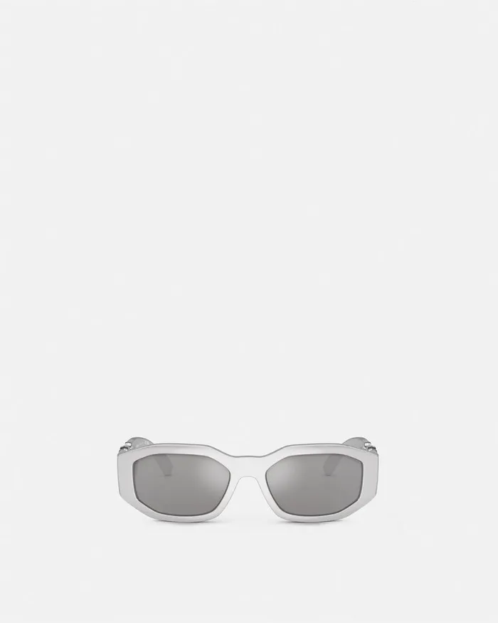 Versace Medusa Biggie Chrome Sunglasses Silver WomenMen Sunglasses