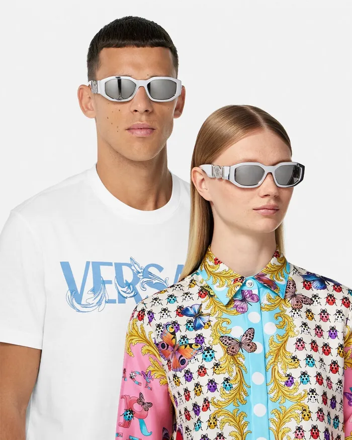 Versace Medusa Biggie Chrome Sunglasses Silver WomenMen Sunglasses