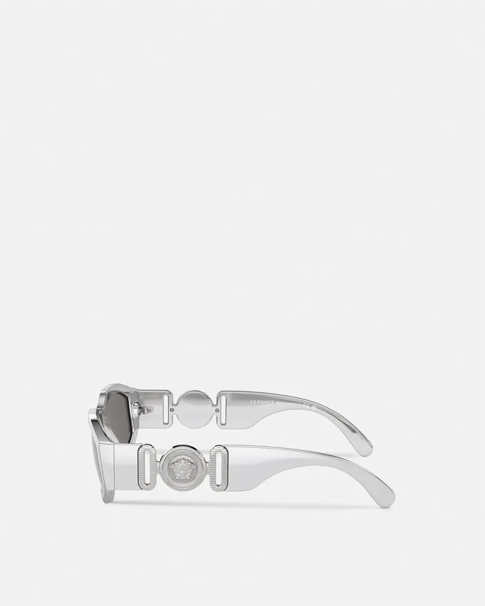 Versace Medusa Biggie Chrome Sunglasses Silver WomenMen Sunglasses