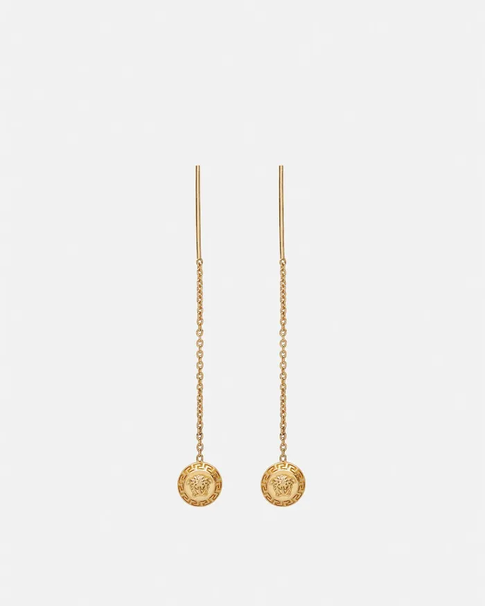Versace Medusa Drop Earrings Light Gold Women Earrings