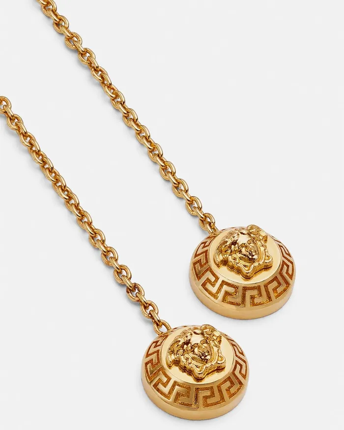 Versace Medusa Drop Earrings Light Gold Women Earrings
