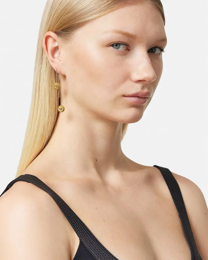 Versace Medusa Drop Earrings Light Gold Women Earrings