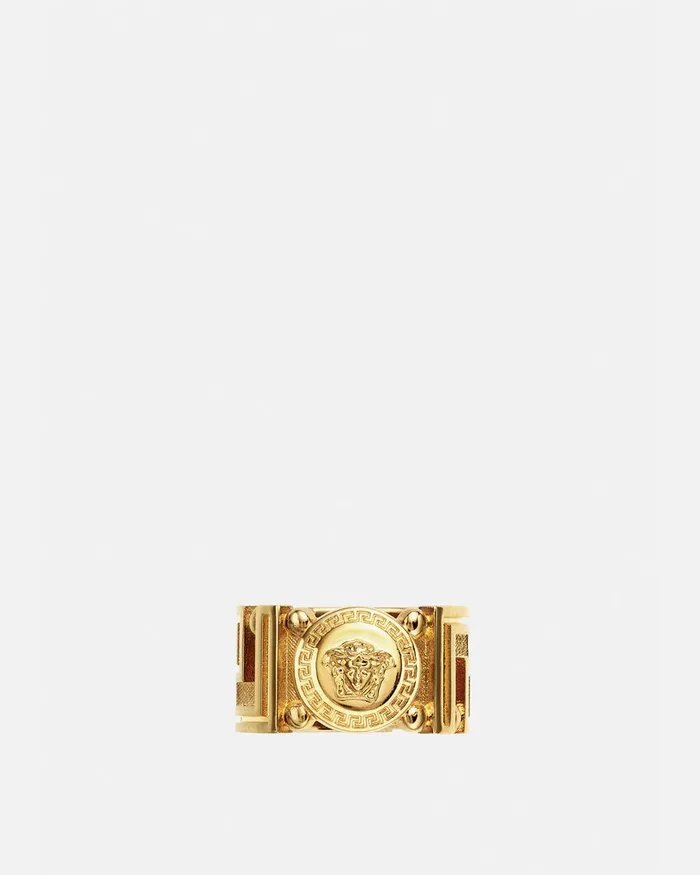 Versace Medusa Greca Ring Light Gold WomenMen Rings