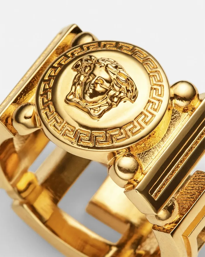 Versace Medusa Greca Ring Light Gold WomenMen Rings