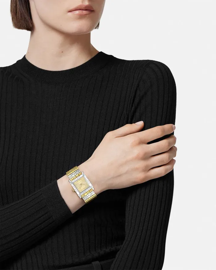 Versace Mosaic Diamond Watch Silvergold Women Watches