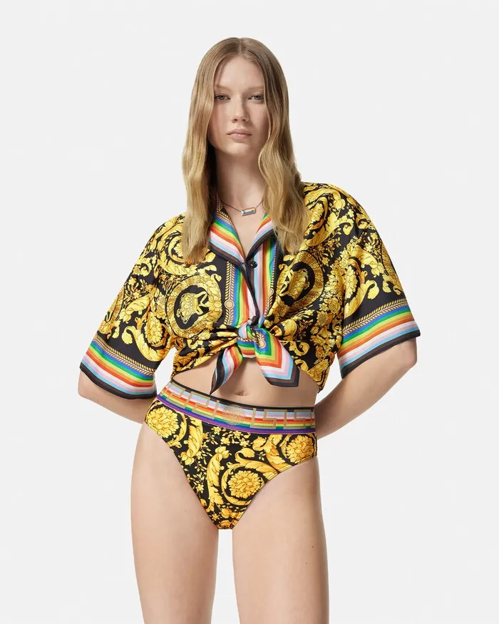 Versace Pride Barocco Bikini Bottoms Blackprint Women Swimwear