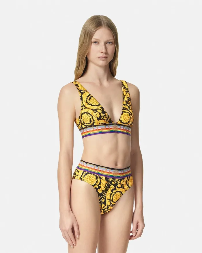 Versace Pride Barocco Bikini Bottoms Blackprint Women Swimwear