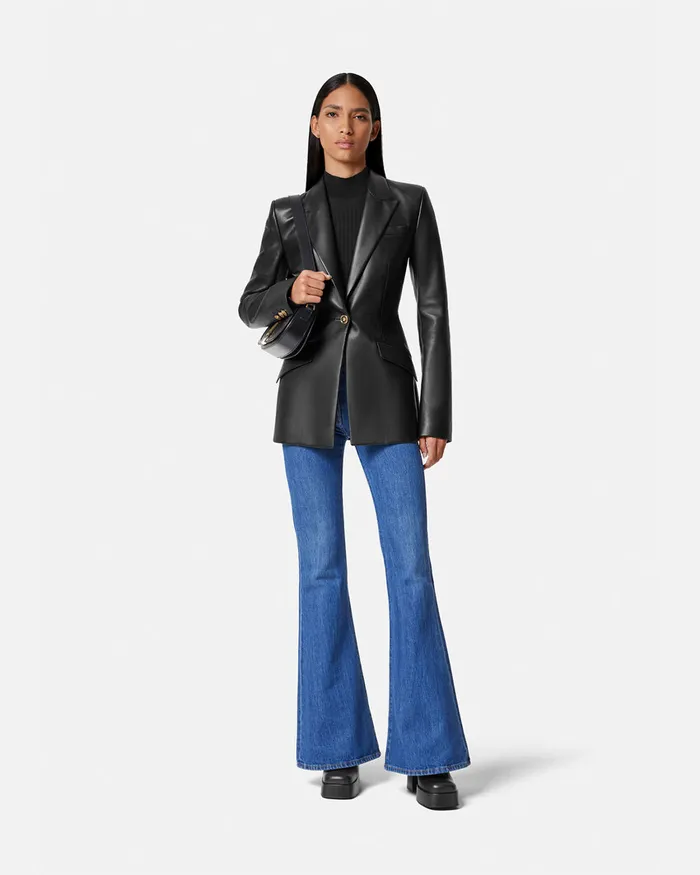Versace Ribbed Knit TShirt Black Women Knitwear