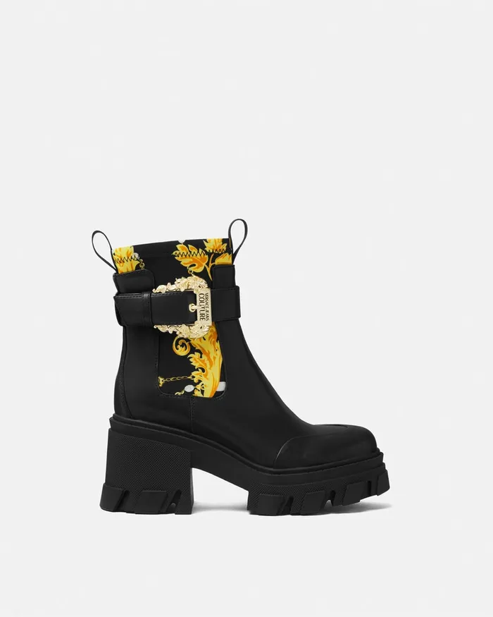 Versace Sophie Chain Couture Boots Blackgold Women Jeans Couture
