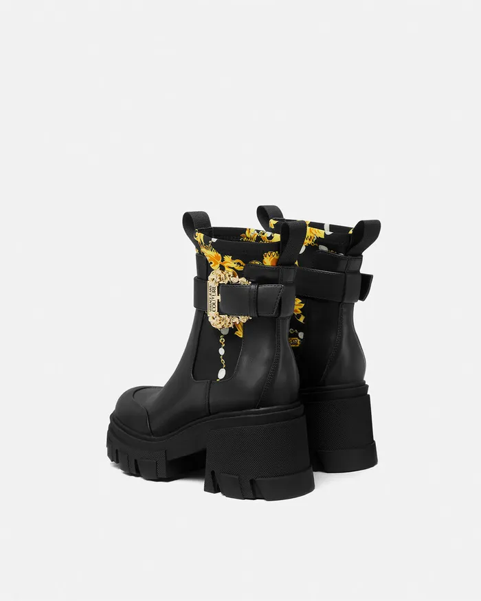 Versace Sophie Chain Couture Boots Blackgold Women Jeans Couture