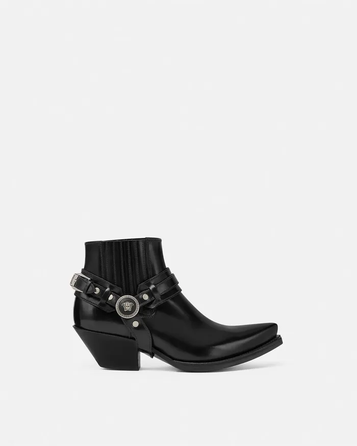 Versace Texano Ankle Boots 50 Mm Black Women Boots
